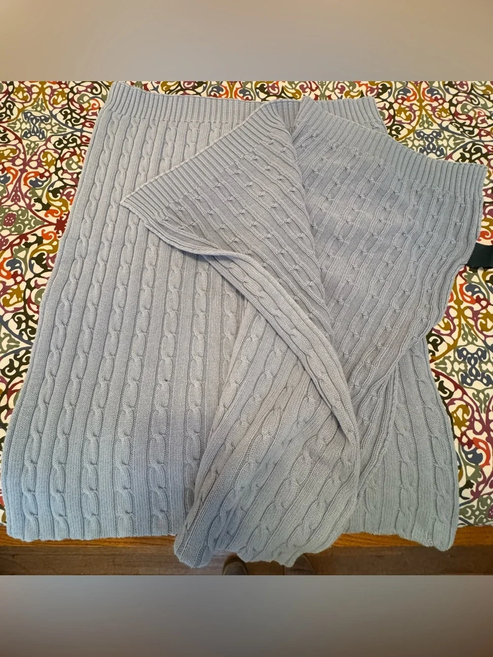 Lauren Ralph Lauren Cable-Knit blanket in Light Blue